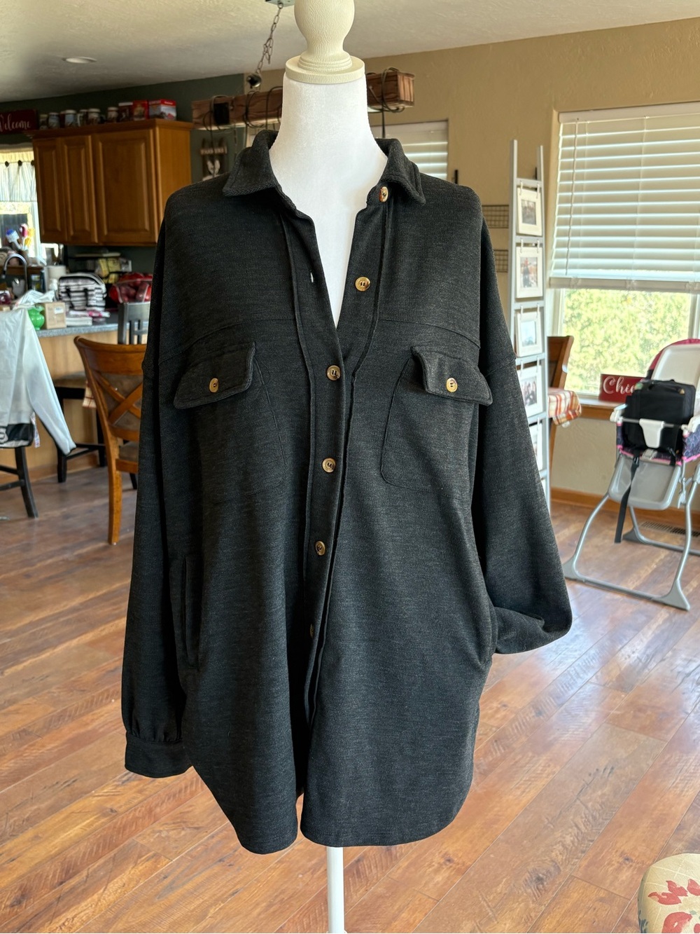 white birch Charcoal Gray Knit Top